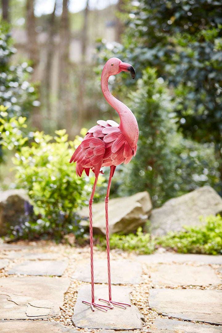 Southern Patio LDC-054641 35" H Metal Flamingo Décor with Stake for Lawns