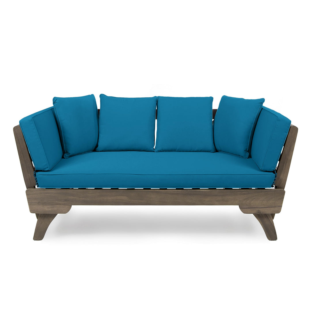 Christopher Knight Home Aldrich Outdoor Acacia Wood Expandable Daybed with Water Dark Teal