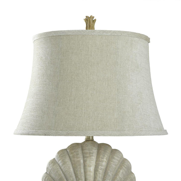 Stylecraft Home Collection Avoca Beach Off-White Coastal Shell Table Lamp