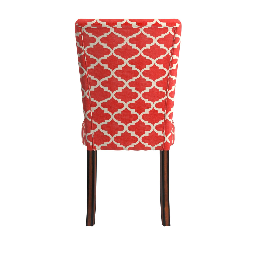 Home Creek 2-Piece Starlite Moroccan Upholstered Parsons Wooden Dining Chair