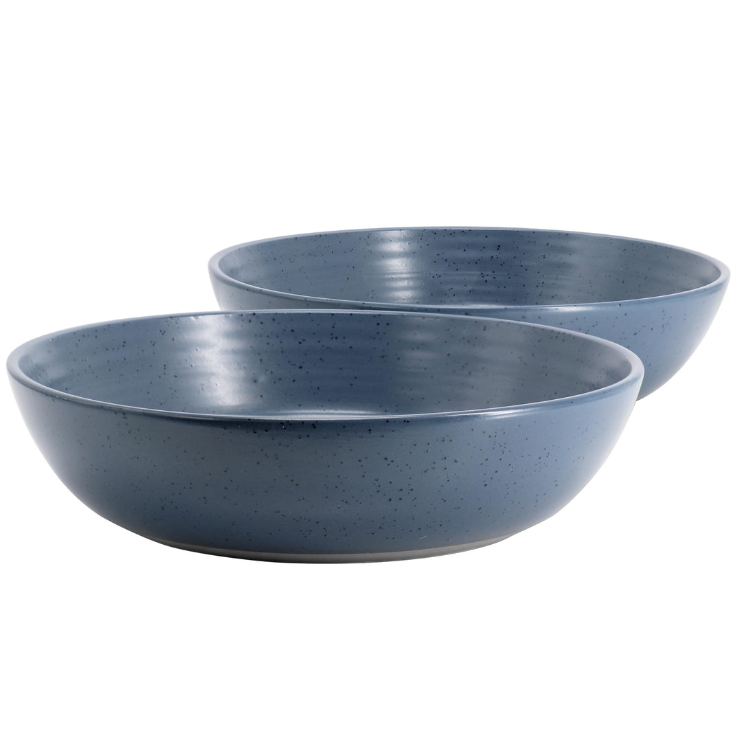 Bee and Willow 2 Piece 10 Inch Round Stoneware Serving Bowl Set in Speckled Blue