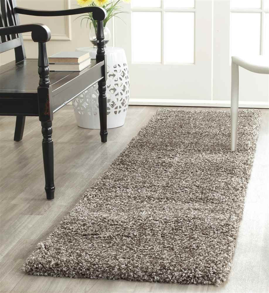 SAFAVIEH Milan Shag Collection Runner Rug - 2' x 10' Grey Solid Design