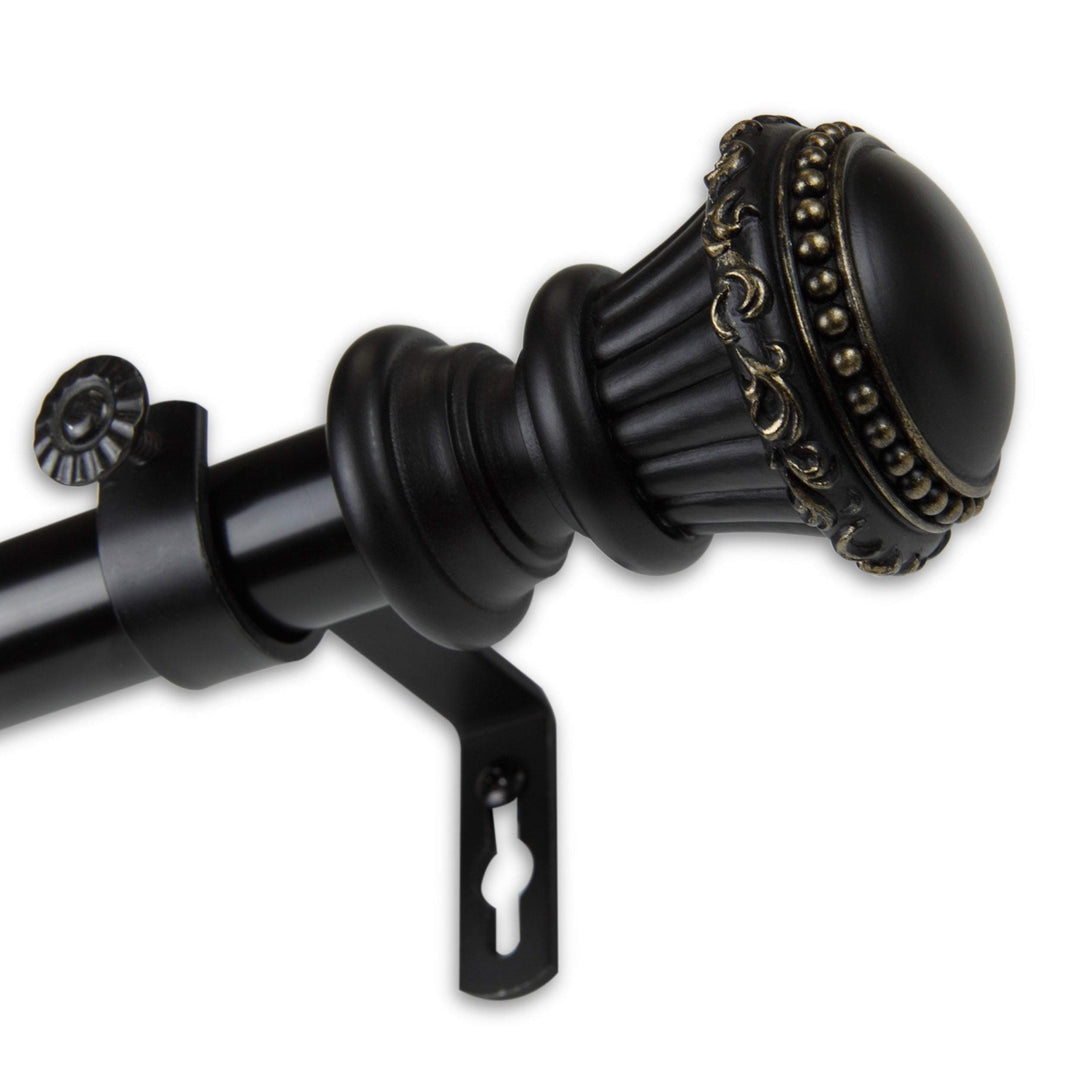 InStyleDesign Trinity 1 h Diameter Adjustable Curtain Rod Black 66 to 120 66 to 120 inches - Black