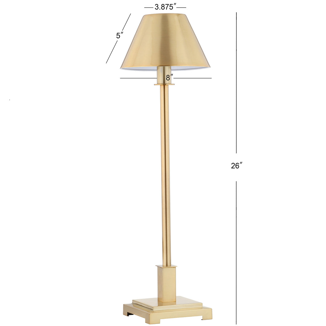 26" Metal Shade LED Table Lamp, Brushed Brass by JONATHAN Y