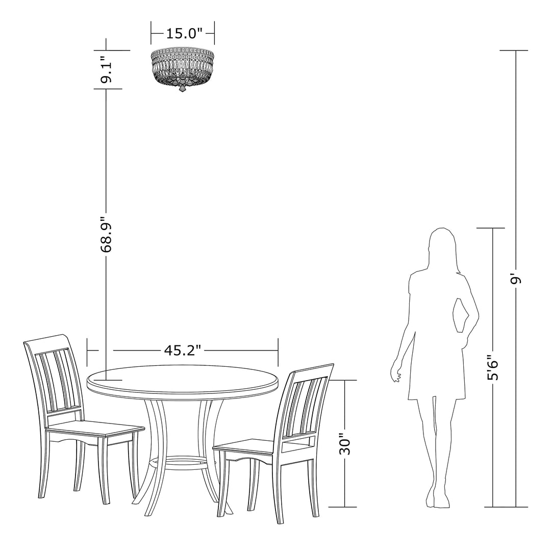 The Lighting Store Elisa 4-light Chrome and Crystal Flushmount Chandelier