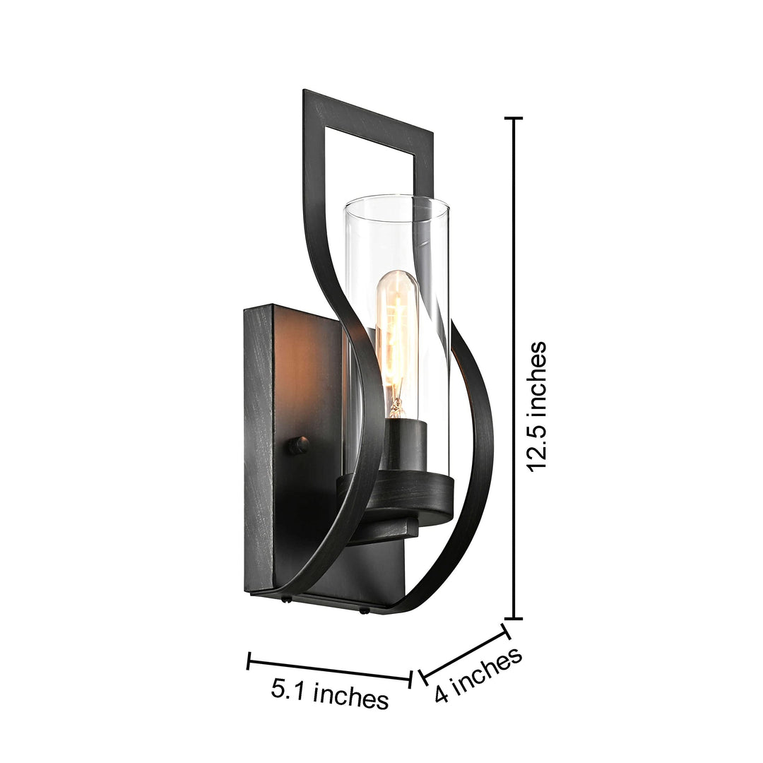 The Lighting Store Anastasia 1 Light Wall Sconce with Clear Glass Shade and