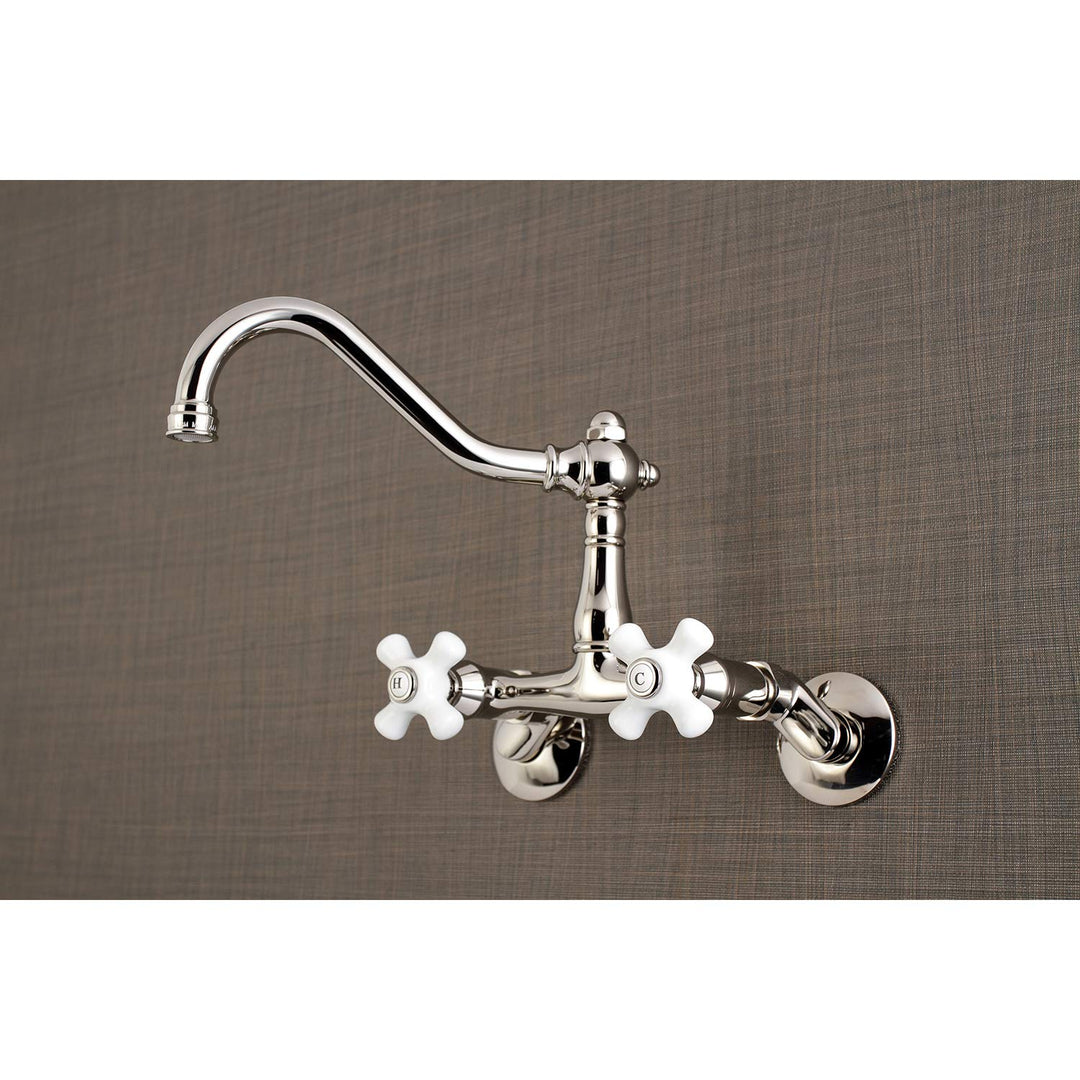 Kingston Brass Vintage 6 in. Adjustable Center Wall Mount Kitchen Faucet