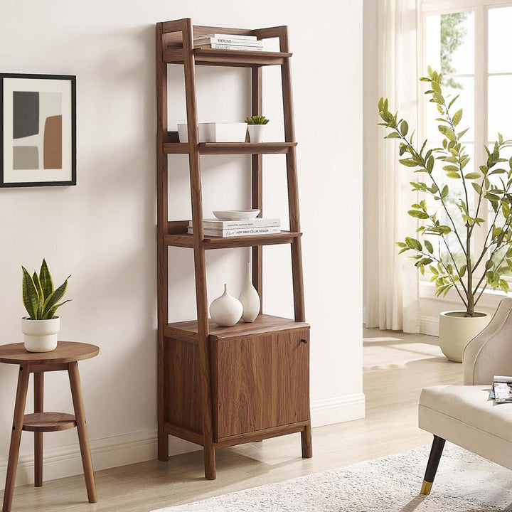 Modway 21" Bookshelf Display Case in Walnut