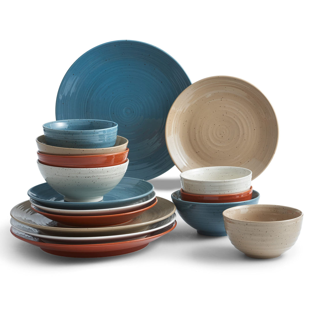 Siterra Painter's Palette 16-Piece Stoneware Dinnerware Set