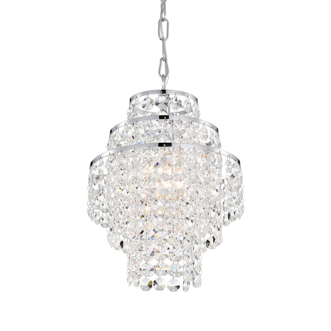 Chrome Finish 1-light Glam Mini Chandelier with Tier Cascading s