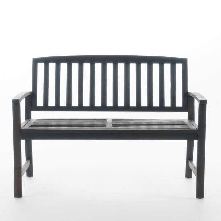 Christopher Knight Home Loja Outdoor Acacia Wood Bench Dark Grey Finish