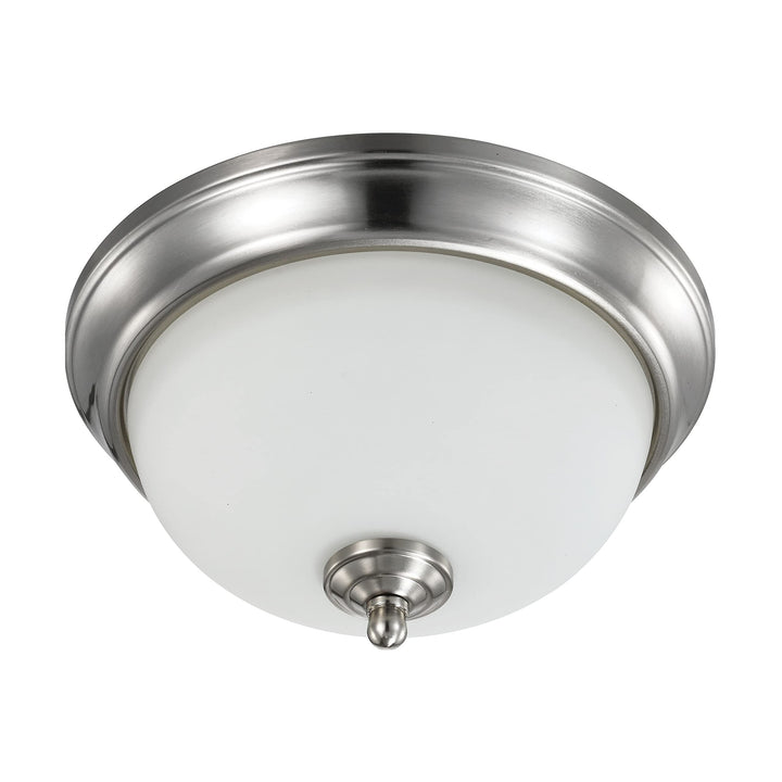 19 Watt 11 Inch Led Flush Mount Fixture Dimmable Brushed Nickel Frosted Glass