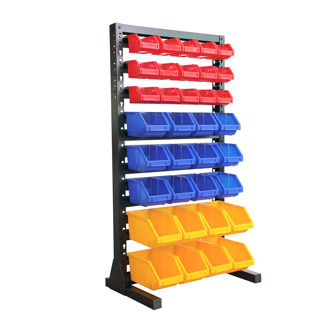 Rack Hanging Bin Storage System Heavy Duty Steel Organizer Shelving Unit W/ 70