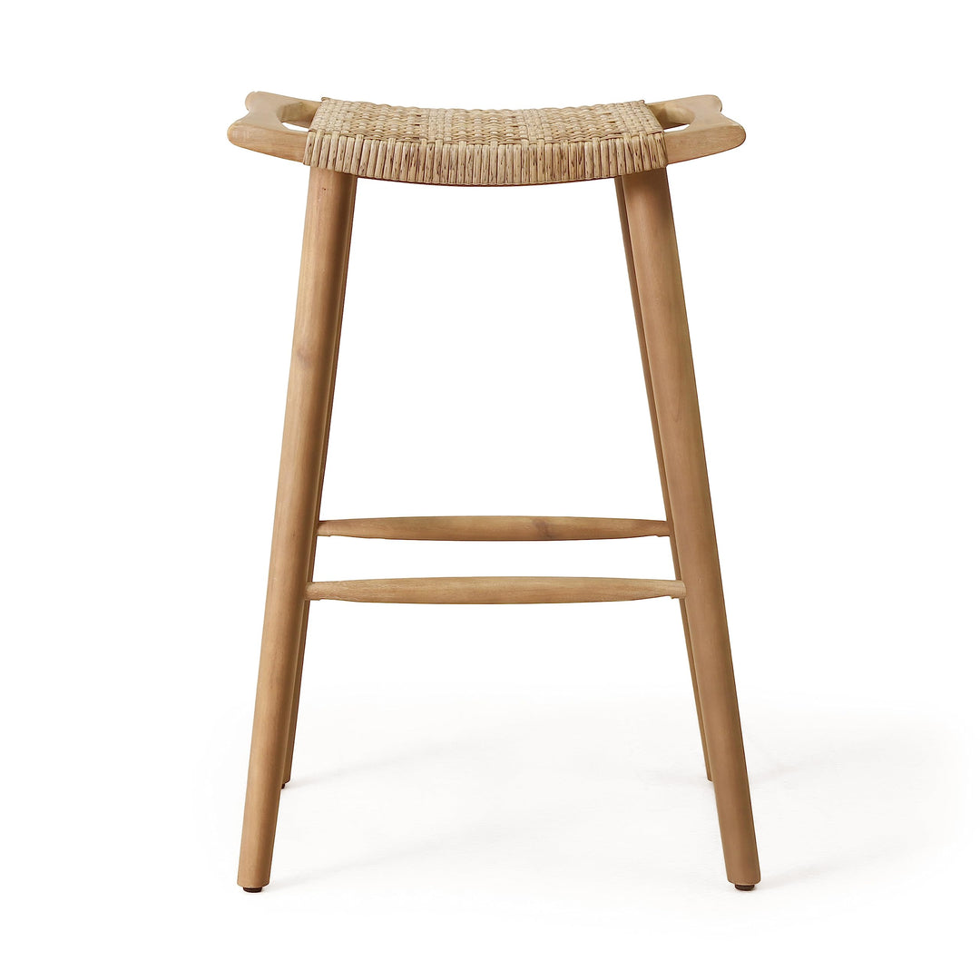 Christopher Knight Home Magwen Outdoor Acacia Wood Barstool with Wicker (Set