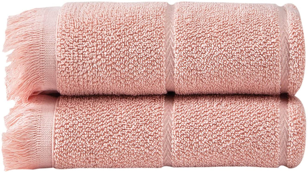 Ozan Premium Home 100% Turkish Cotton Towel Sets Highlighted with Tassel for Pink