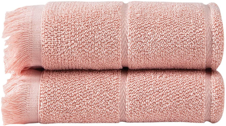 Ozan Premium Home 100% Turkish Cotton Towel Sets Highlighted with Tassel for Pink