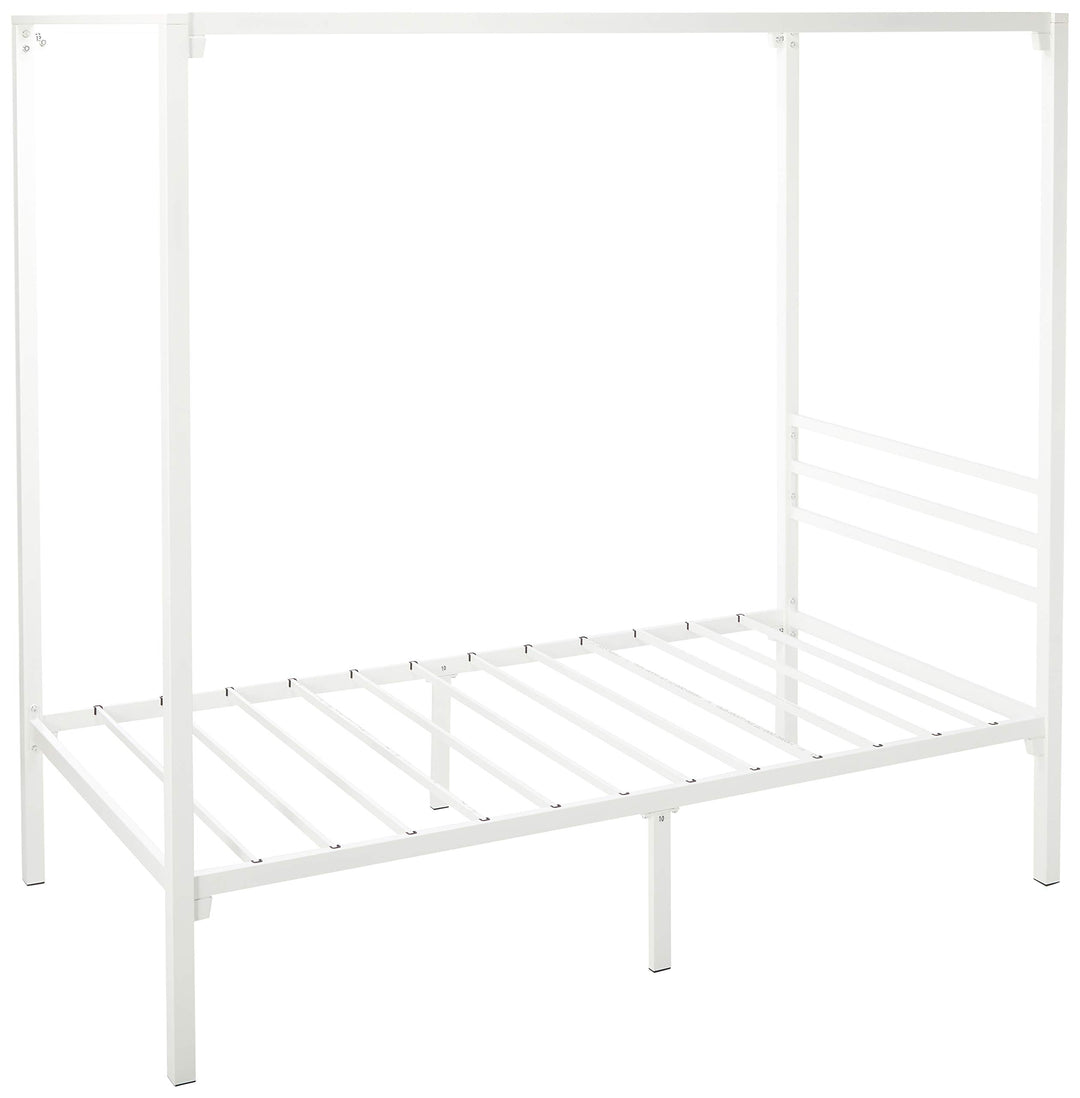 Zinus Patricia White Metal Canopy Platform Bed Frame Mattress Foundation with White - Twin