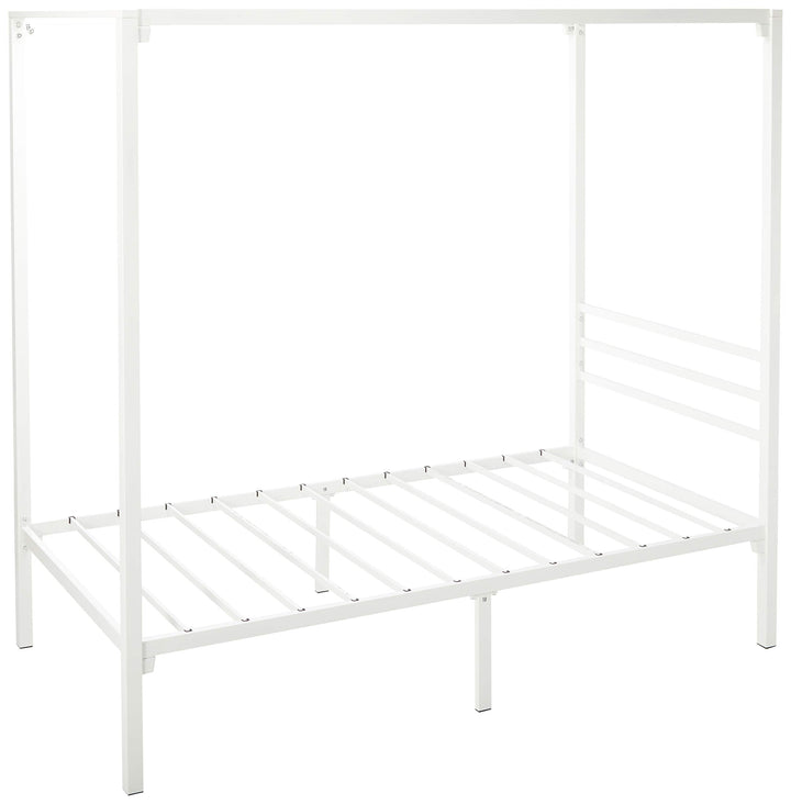 Zinus Patricia White Metal Canopy Platform Bed Frame Mattress Foundation with White - Twin