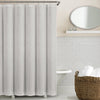 Echelon Home Washed Belgian Linen Shower Curtain Silver