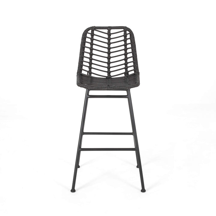 Sawtelle Outdoor Wicker Barstools (Set of 2) by Christopher Knight Home