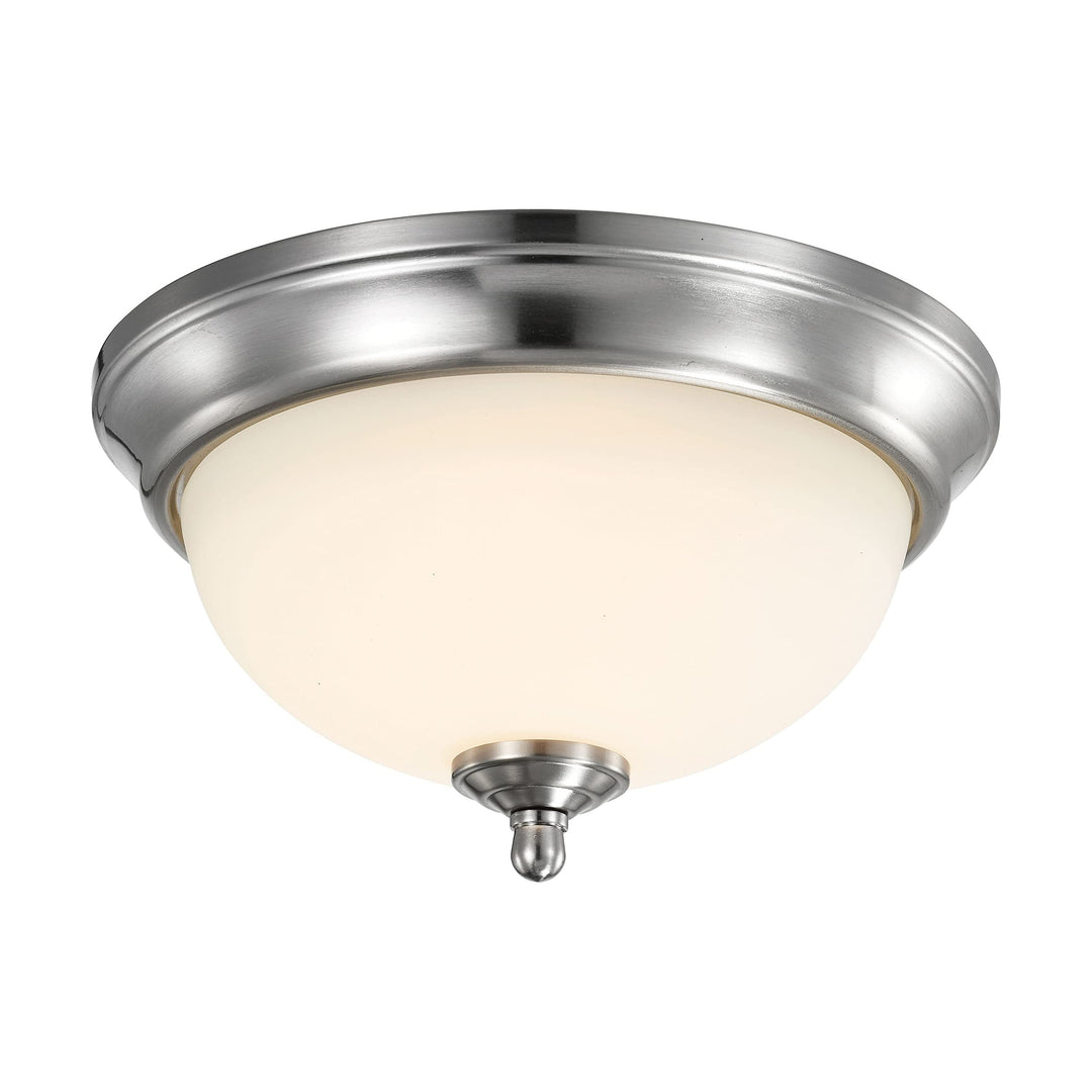 19 Watt 11 Inch Led Flush Mount Fixture Dimmable Brushed Nickel Frosted Glass - Diamond Home USA