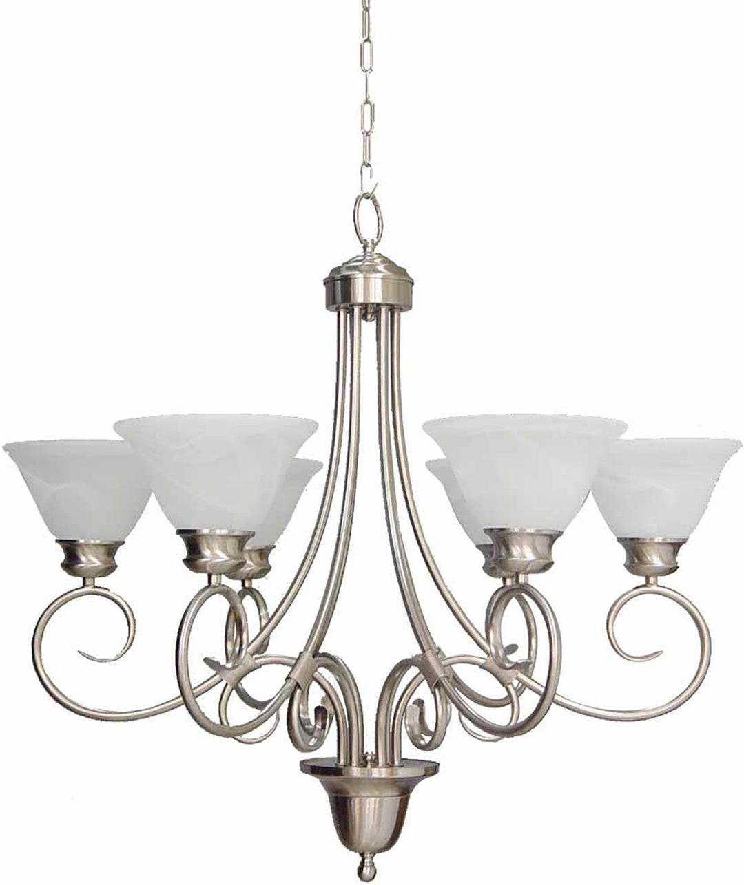 Volume Lighting V2556-33 Troy 6 light brushed nickel chandelier