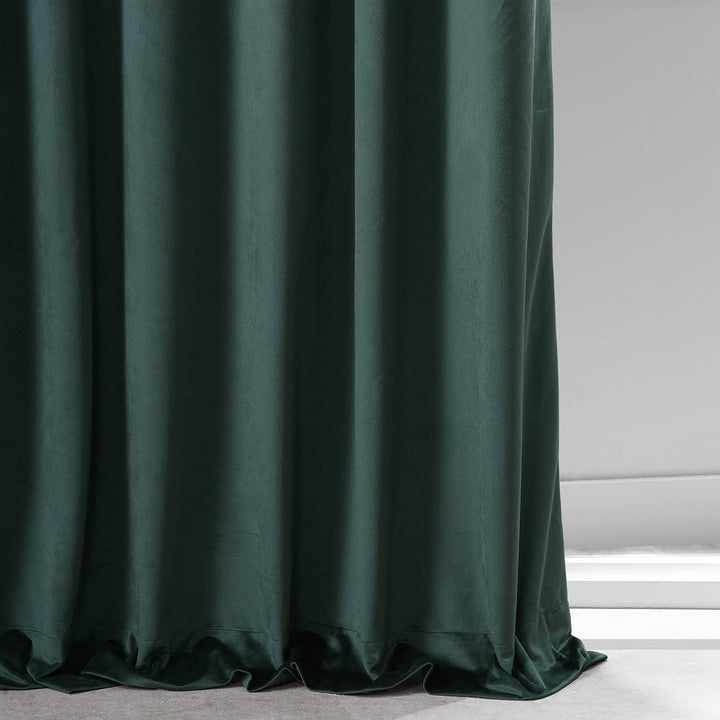 Exclusive Fabrics Signature Plush Velvet Hotel Blackout Curtains (1 Panel) - Luxury Soft Drapery for Light Control & Elegance