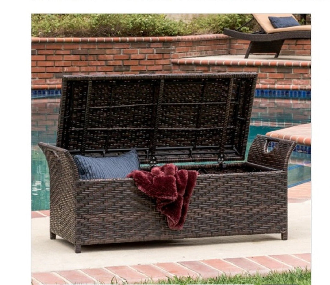 Christopher Knight Home Wing Outdoor Wicker Storage Bench