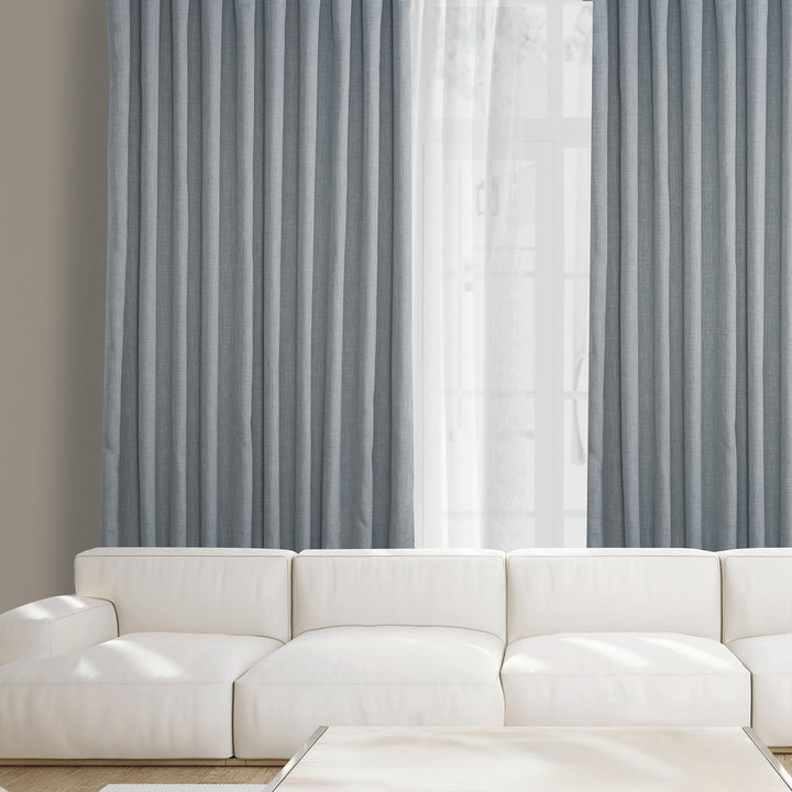 Exclusive Fabrics Faux Linen Extra Wide Room Darkening Curtains (1 Panel)