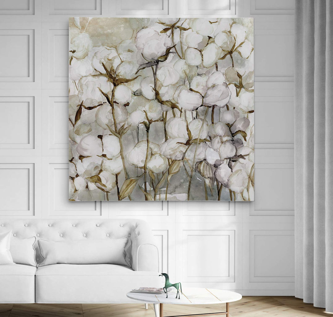 Wexford Home Cotton Field Gallery Wrapped Canvas Wall Art 32 in x 32 32X32