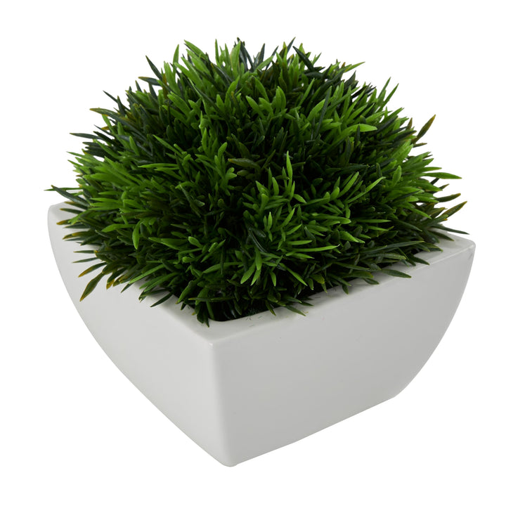 Green Foliage Artificial Plant with White Ceramic Pot