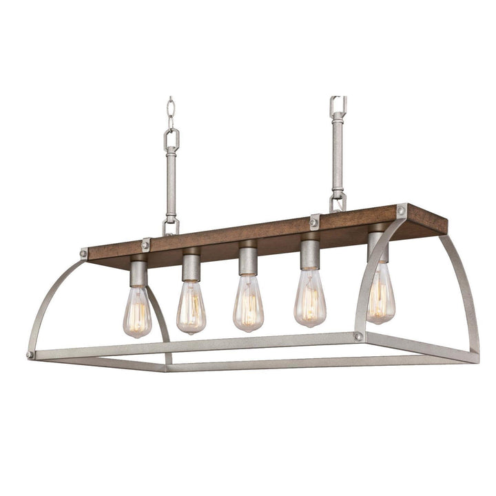 Westinghouse 6351700 Oak Lane Five-Light Indoor Chandelier Barnwood & Galvanized