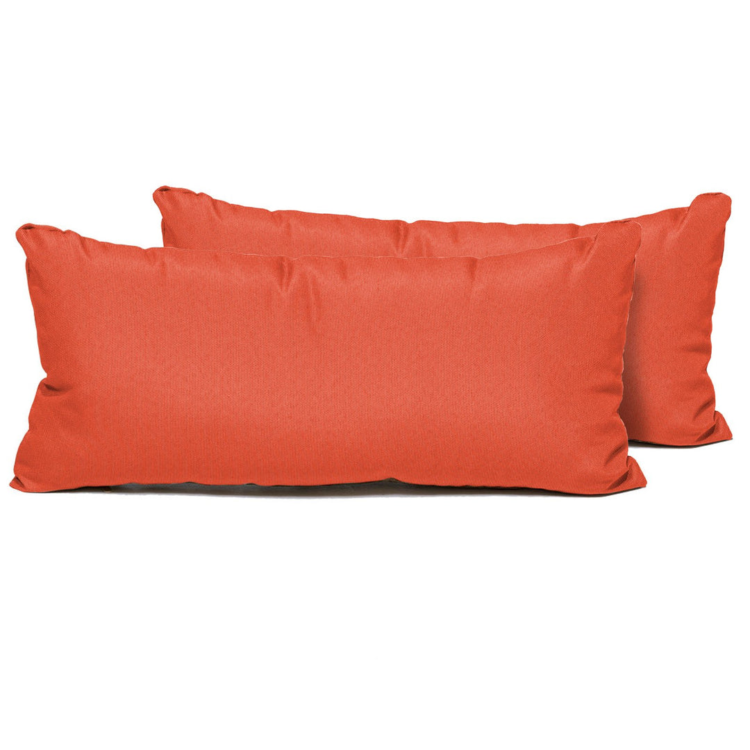 TK Classics PILLOW-TANGERINE-R-2x Outdoor Pillow 11"x22" Tangerine 2 Count