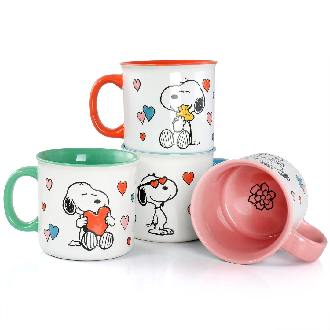 Peanuts Mothers Love 4 Piece 21 Ounce amper Mug Set In Assorted Designs Multi