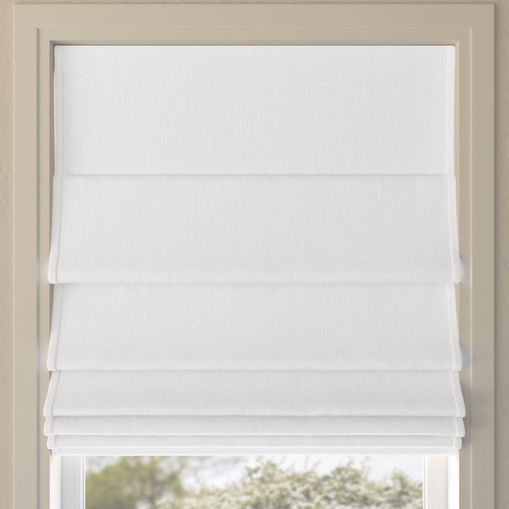 Sun Zero Preble Textured Total Blackout Cordless Roman Shade 33" x 64" White 33 x 64 - White