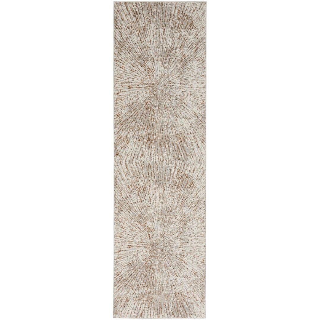 Inspire Me! Home Décor Metallic Modern Grey Mocha 2'2" x 7'6" Area -Rug Easy 2'2" x 7'6" - Grey/Mocha