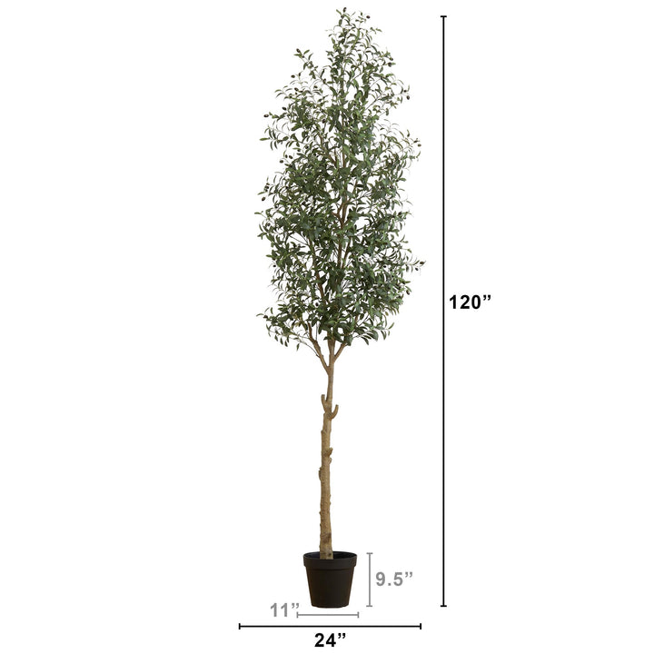 Nearly Natural 10ft. Artificial Olive Tree Green Plastic Iron Polyester