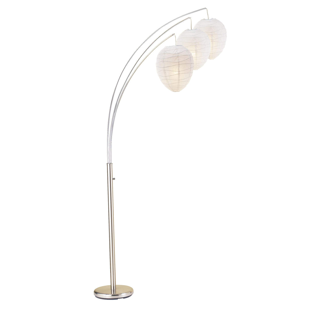 Modern Globe Floor Lamp 3Lights Contemporary Reading Light with White Shade