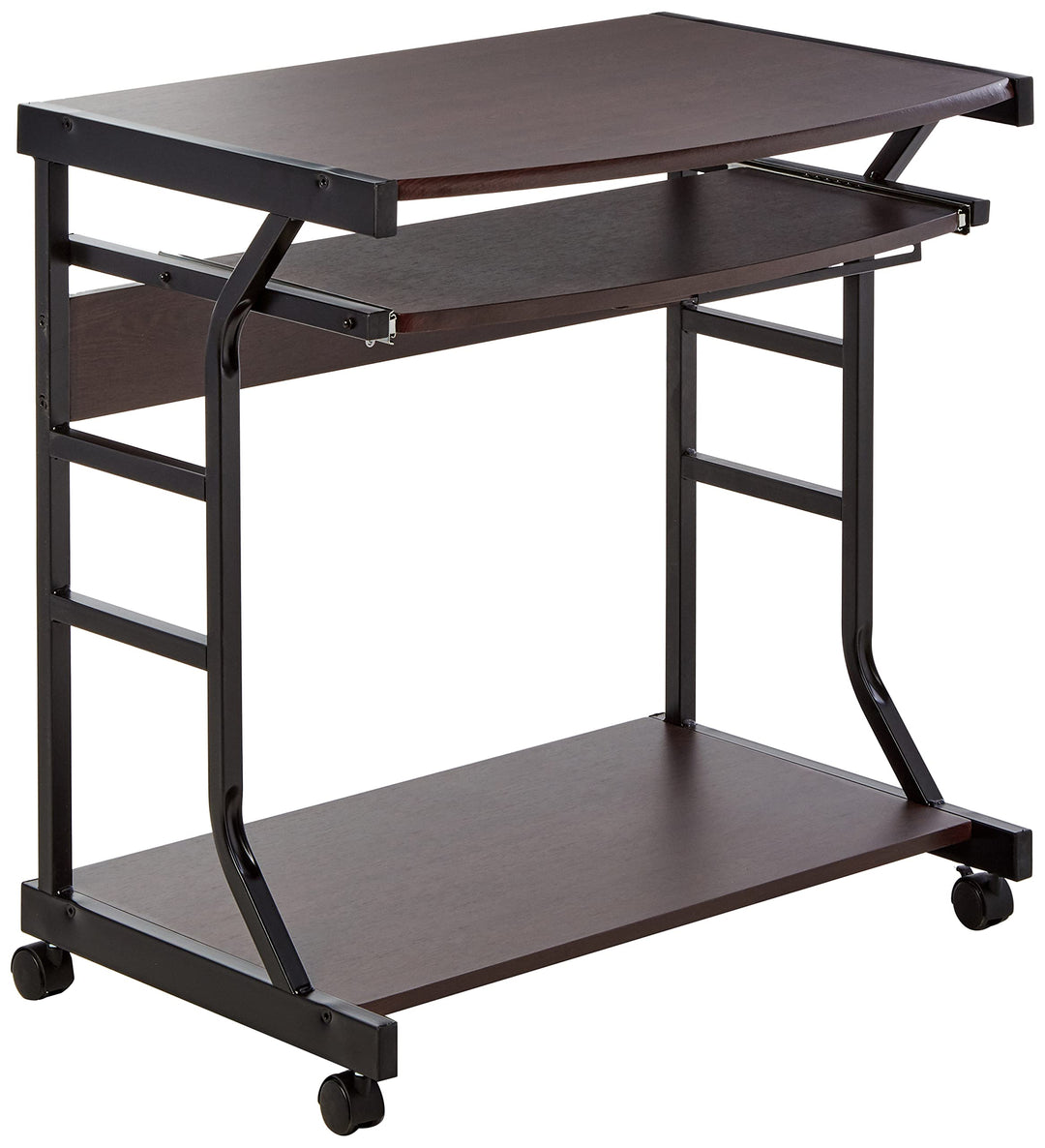 Target Marketing Systems Berkeley Mobile Desk with Pull Out Keyboard Tray and Espresso/Black