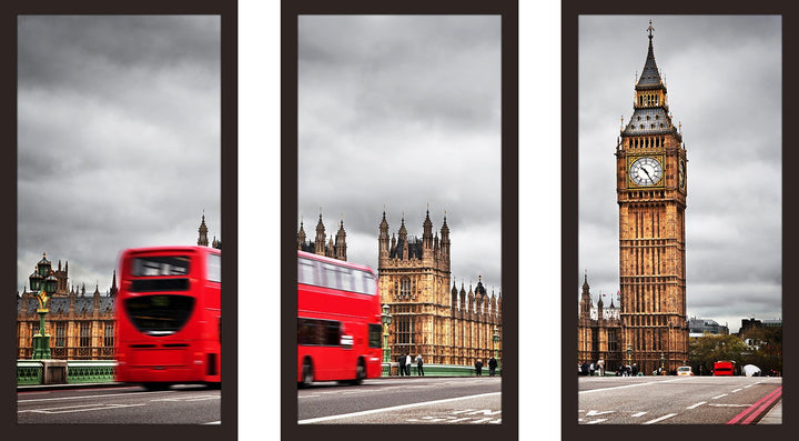 Picture Perfect International London Framed Plexiglass Wall Art Set of 3 13.5 Inches X 25.5 Inches X 1 Inches Each