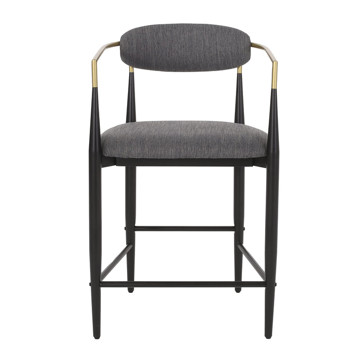 Christopher Knight Home Elmore 25 Inch Counter Stools - Charcoal/Black/Gold (Set