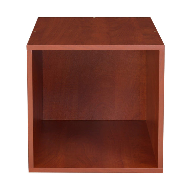 Stackable Storage Cube Cherry Red Modern Contemporary Wood Finish