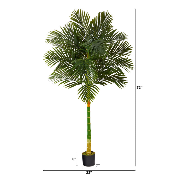 Nearly Natural 6ft. Golden Cane Artificial Palm Tree