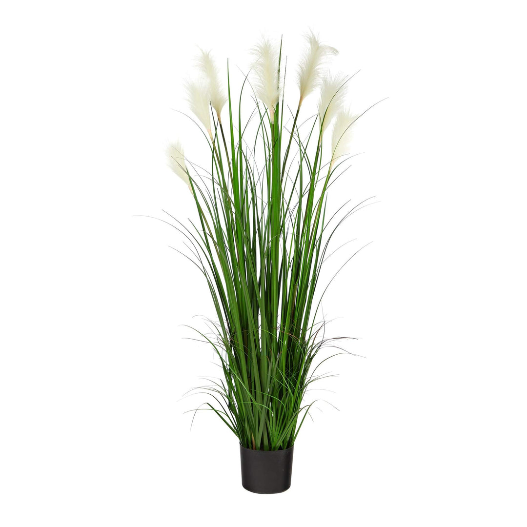 4.5' Plum Grass Artificial Plant 5" Black