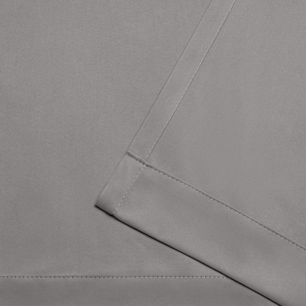 Exclusive Home Sateen Twill Woven Room Darkening Blackout Pinch Pleat/Hidden Tab 52X63 - veridian grey