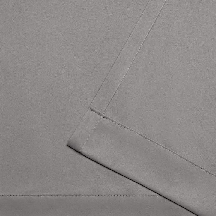 Exclusive Home Sateen Twill Woven Room Darkening Blackout Pinch Pleat/Hidden Tab 52X63 - veridian grey