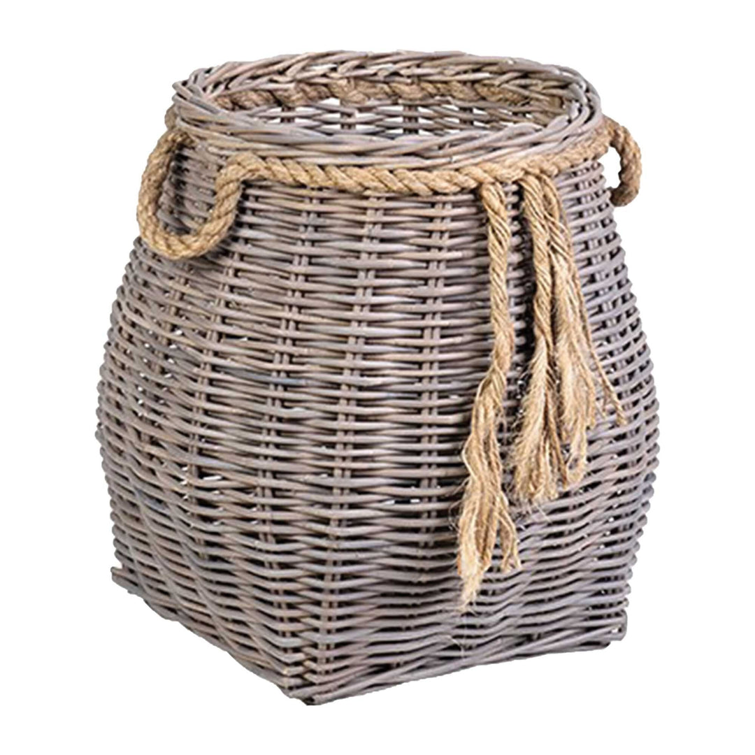 17" Natural Handwoven Rattan Basket Brown Handmade