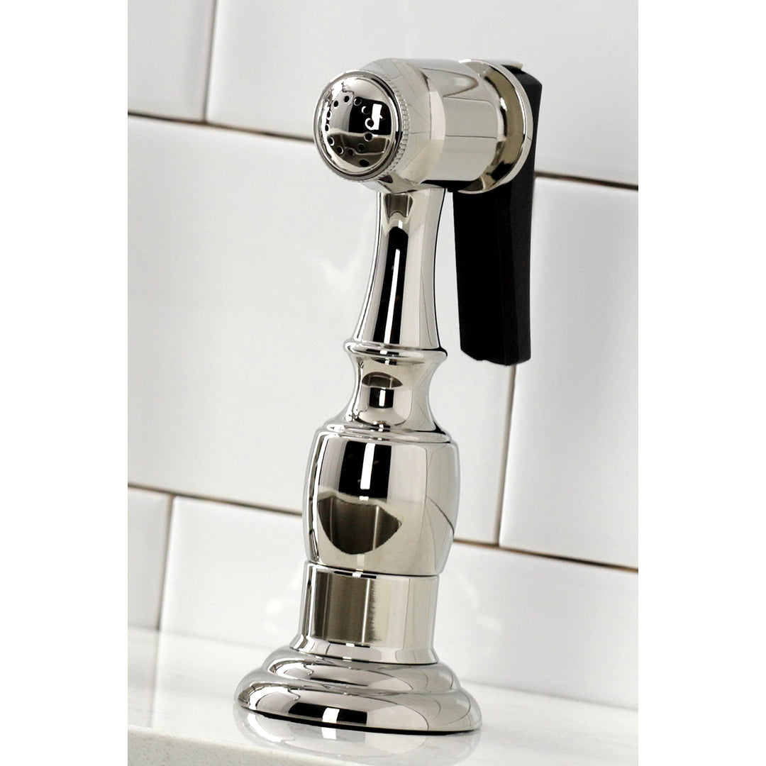 Kingston Brass Heritage 8" Center Kitchen Faucet with Side Sprayer Polished