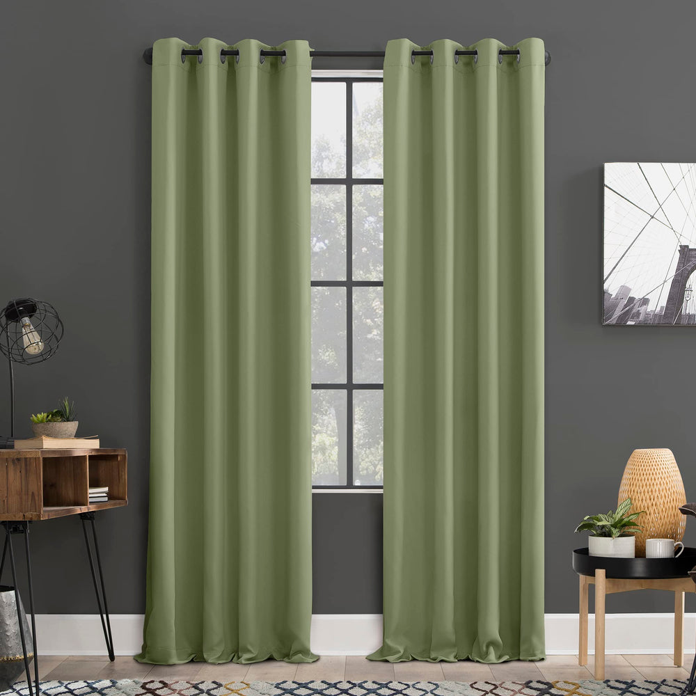 Sun Zero Soho Blackout Energy Efficient Grommet Curtain Single Panel 54" x 84" 54" x 84" - Sage Green