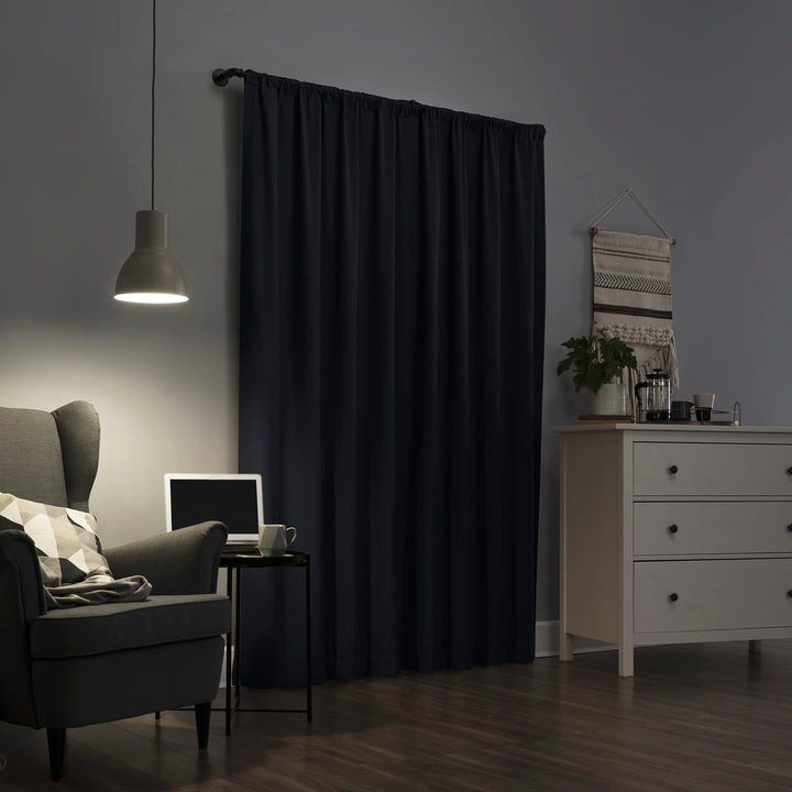 Sun Zero Cyrus Thermal Total Blackout Back Tab Curtain Panel, Single Panel